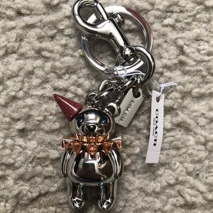 Coach party bear keychain